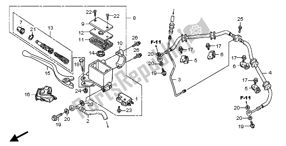 Tutte le parti per il Pompa Freno Anteriore del Honda TRX 300 EX 2008