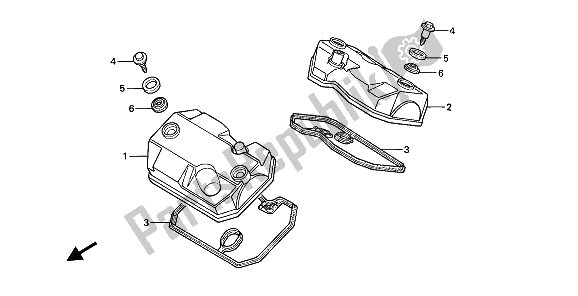 All parts for the Cylinder Head Cover of the Honda NTV 650 1991