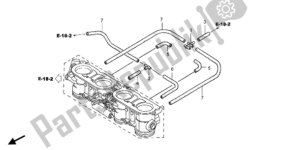 All parts for the Throttle Body (tubing) of the Honda CBR 1100 XX 2001