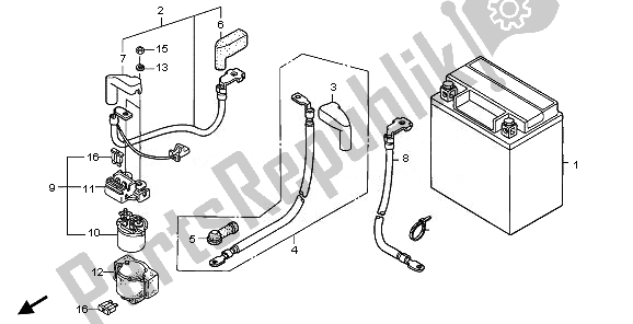 All parts for the Battery of the Honda XL 1000 VA 2008