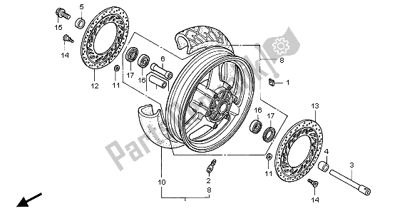 Todas las partes para Rueda Delantera de Honda CBR 1000F 1995