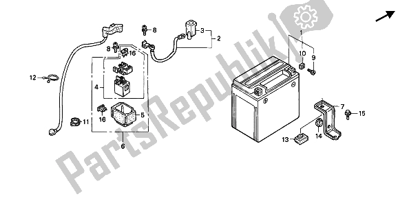 Tutte le parti per il Batteria del Honda PC 800 1990