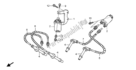 All parts for the Ignition Coil of the Honda RVF 750R 1995