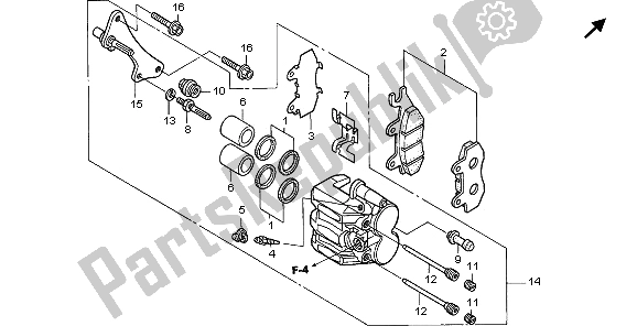 Alle onderdelen voor de Remklauw Voor van de Honda VT 125C 2006