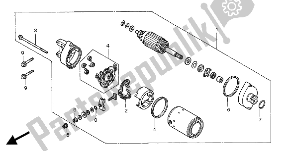 Tutte le parti per il Motore Di Avviamento del Honda XL 1000V 2000