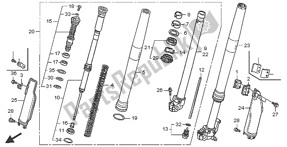 Todas las partes para Tenedor Frontal de Honda CRF 250X 2005