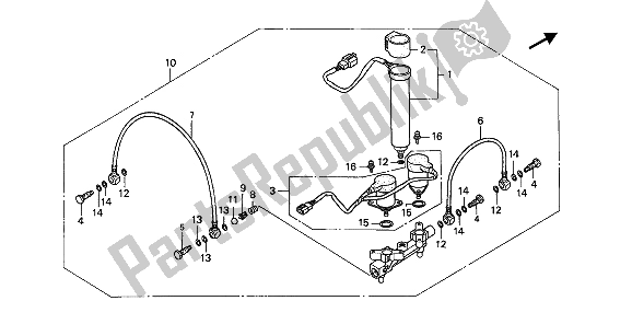 All parts for the Air Distributor of the Honda GL 1500 1989