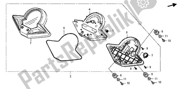 All parts for the Meter (eu) of the Honda CBR 125 RS 2013