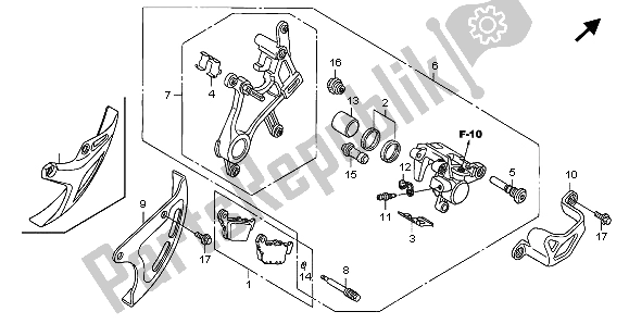 Todas las partes para Pinza De Freno Trasero de Honda CRF 250R 2007