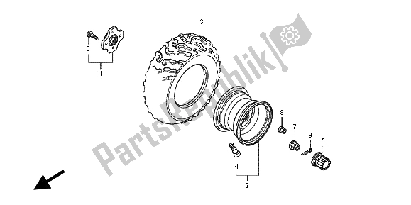 All parts for the Rear Wheel of the Honda TRX 420 FA Fourtrax Rancher AT 2012