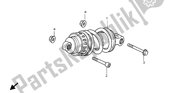 All parts for the Rear Cushion of the Honda VT 600C 1998