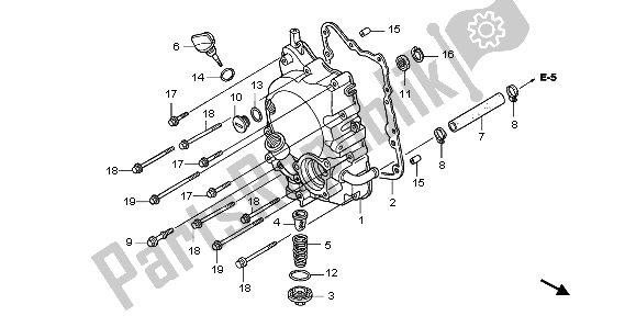 Todas las partes para Tapa Del Cárter Derecho de Honda PES 125 2012