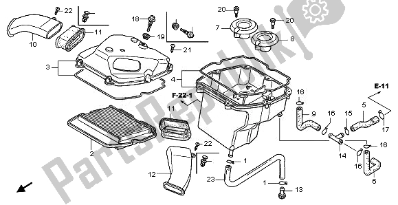 All parts for the Air Cleaner of the Honda GL 1800 2008