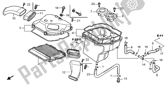 Alle onderdelen voor de Luchtfilter van de Honda GL 1800 2008