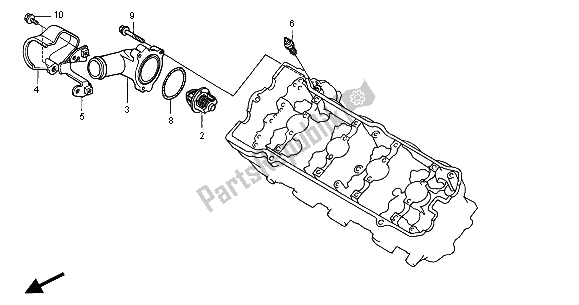 All parts for the Thermostat of the Honda CB 600F Hornet 2001