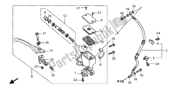 All parts for the Fr Brake Master Cylinder of the Honda SH 125S 2008