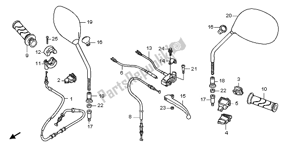 Tutte le parti per il Maniglia Leva E Interruttore E Cavo del Honda NHX 110 WH 2012