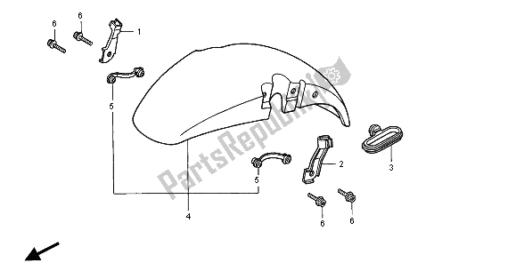 Todas las partes para Guardabarros Delantero de Honda CB 750F2 2001