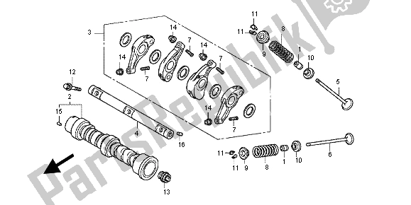 Todas las partes para árbol De Levas Y Válvula de Honda NC 700X 2012