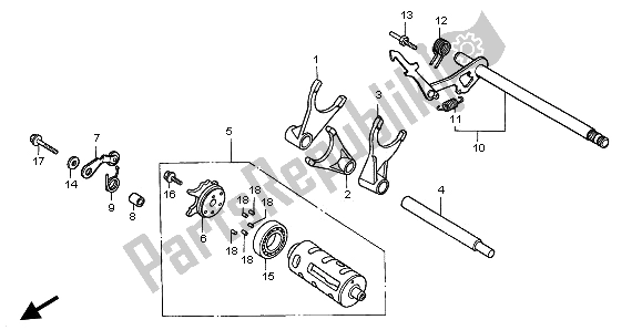 Todas las partes para Tambor De Cambio De Marchas de Honda VT 750 DC 2002