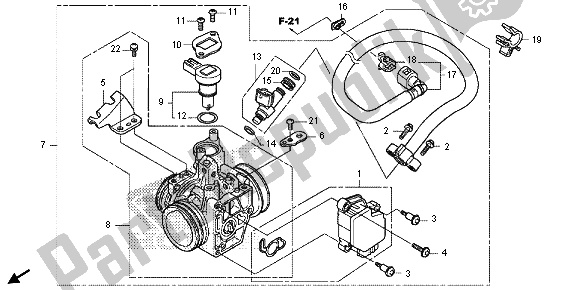 Alle onderdelen voor de Gasklephuis van de Honda CRF 250L 2013