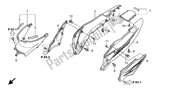 All parts for the Body Cover of the Honda ANF 125 2007