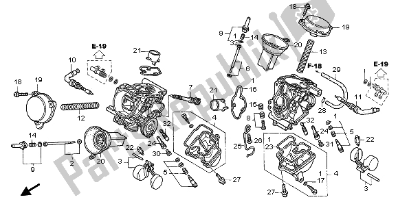 Alle onderdelen voor de Carburateur (onderdelen) van de Honda XL 125V 2003