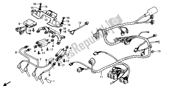 Todas las partes para Arnés De Cables de Honda CBR 600F 1989