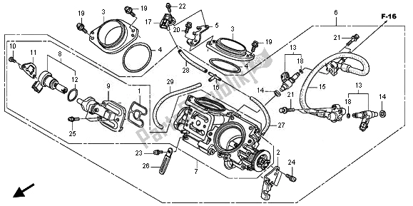 All parts for the Throttle Body of the Honda XL 700V Transalp 2011