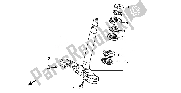 All parts for the Steering Stem of the Honda CBF 1000F 2010
