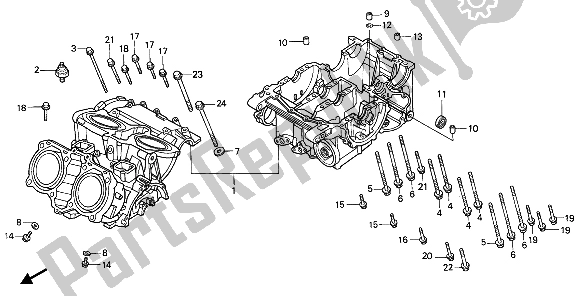 Wszystkie części do Zestaw Skrzyni Korbowej Honda VFR 750F 1987