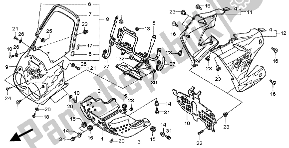 All parts for the Cowl of the Honda XRV 750 Africa Twin 2000