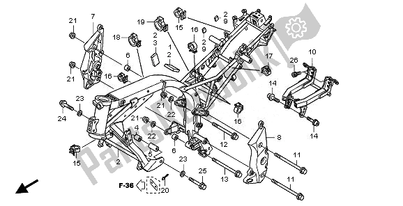 Todas las partes para Cuerpo Del Marco de Honda CBF 1000 SA 2008