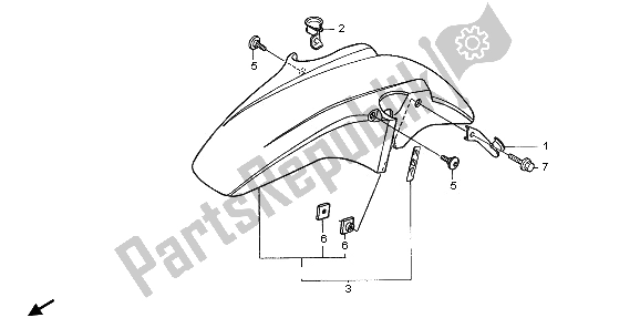 All parts for the Front Fender of the Honda CBF 600 SA 2005