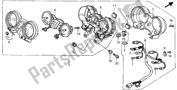 Tutte le parti per il Metro (kmh) del Honda CBF 600N 2008