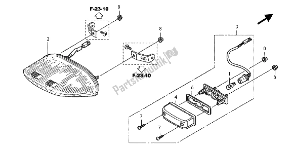 All parts for the Taillight of the Honda CBF 1000 FS 2012