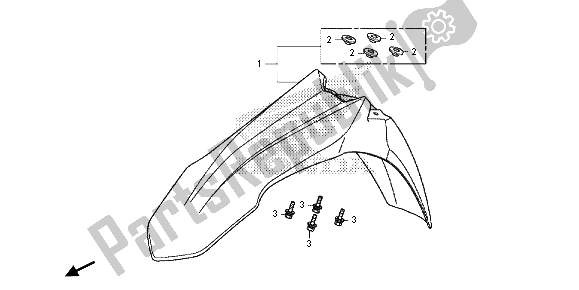 All parts for the Front Fender of the Honda CRF 250R 2015