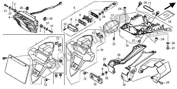 All parts for the Taillight of the Honda CBR 1000 RA 2012