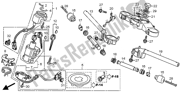 All parts for the Handle Pipe & Top Bridge of the Honda CBR 600 RR 2011