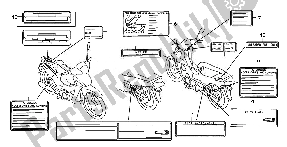 Toutes les pièces pour le étiquette D'avertissement du Honda ANF 125 2008