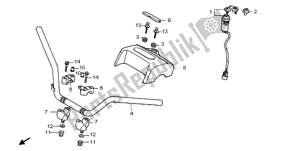 All parts for the Handle Pipe of the Honda TRX 450 FE Fourtrax Foreman ES 2003