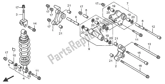 Todas las partes para Cojín Trasero de Honda VTR 1000F 2005