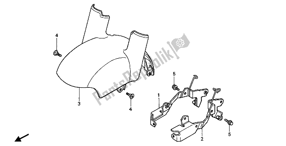 Toutes les pièces pour le Garde-boue Avant du Honda PC 800 1990