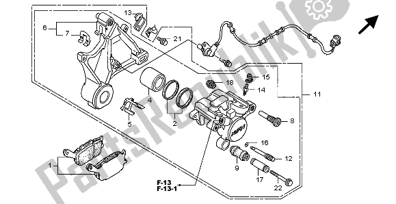 Tutte le parti per il Pinza Freno Posteriore del Honda CB 1300 2007