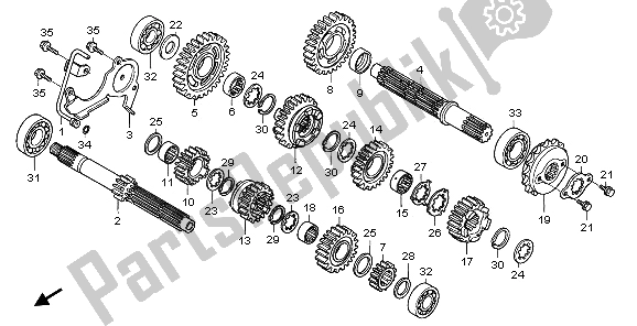 All parts for the Transmission of the Honda XL 650V Transalp 2006