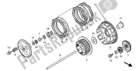 All parts for the Clutch of the Honda CRF 150R SW 2007