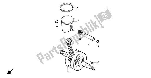 All parts for the Crankshaft & Piston of the Honda CR 125R 1999