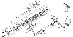 tambour de changement et fourchette de changement