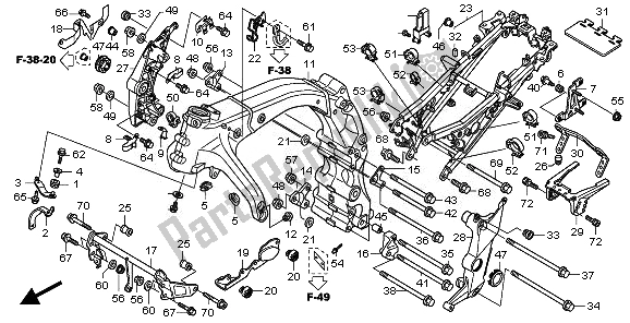 All parts for the Frame Body of the Honda CBF 1000 FTA 2010