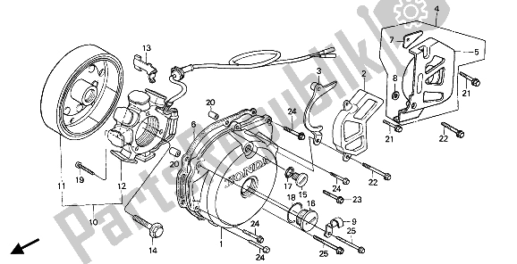 Wszystkie części do Lewa Pokrywa Skrzyni Korbowej I Generator Honda XR 250R 1990